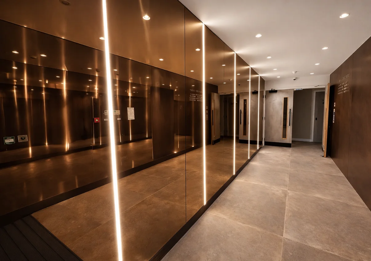 Bronze MIrror Hallway