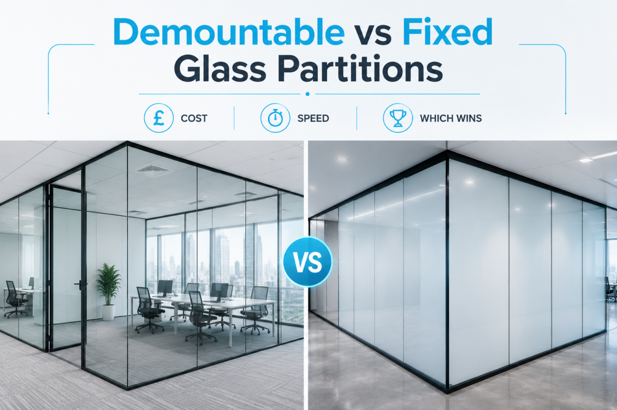 Demountable vs Fixed Glass Partitions: Cost, Flexibility & Which Wins